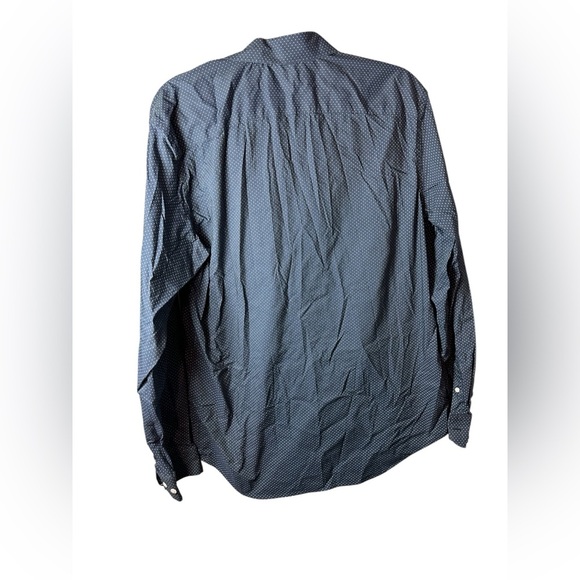 Old Navy Pro Signature Slim Fit Dress Shirt Men’s Large Navy Dot - Picture 2 of 5